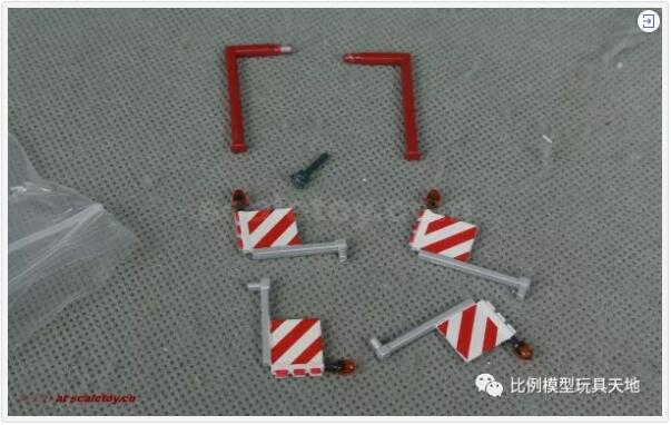 支撐腿，警示燈，警示牌等。